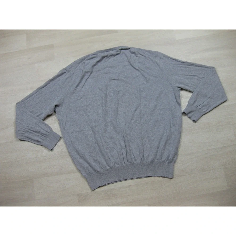 Polo Ralph Lauren Pima Cotton Sweater Men's (XL) V Neck Preppy Lightweight Gray